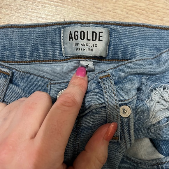 AGOLDE “Sophie” Denim in Limit (lighter distressed wash) Size 26 - Picture 3 of 6